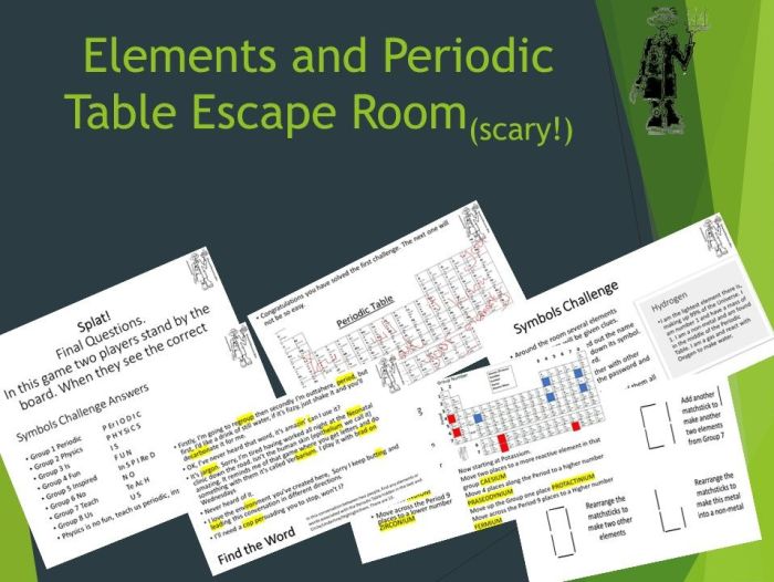 Periodic table escape room answer key