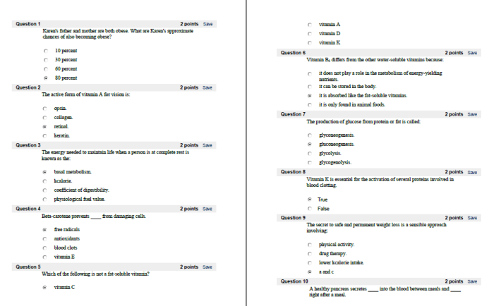 Nutrition final exam questions and answers pdf