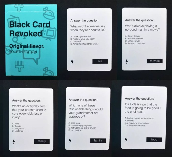 Printable black card revoked questions and answers